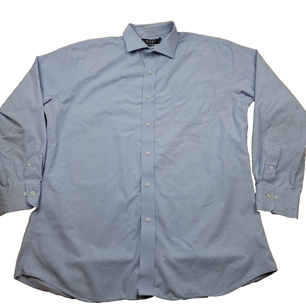 Lauren Ralph Lauren Mens 18 34/35‎ 1XL Shirt  Blue Slim Fit Black Label